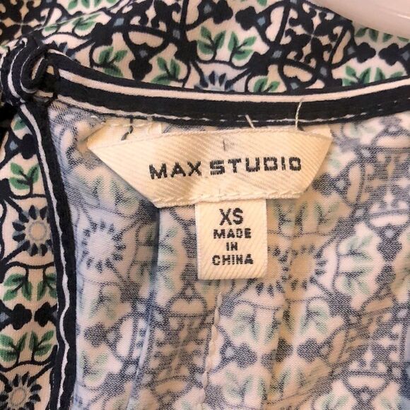 MAX STUDIO FIT & FLARE SLEEVELESS SHEATH GEO LEAF ROSETTE PATTERN KEYHOLE XS - Picture 9 of 9